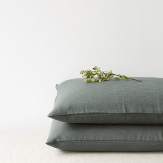 Forest Green Linen Pillowcase - Linen Tales B2B 