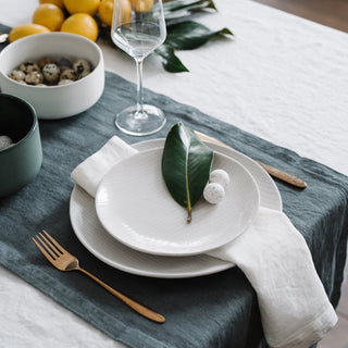 Forest Green Linen Table Runner - Linen Tales B2B 4