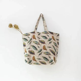 Golden Fall on Natural Linen Big Bag - Linen Tales B2B 
