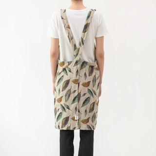 Golden Fall on Natural Linen Crossback Apron - Linen Tales B2B 3