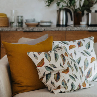 Golden Fall on Natural Linen Cushion Cover - Linen Tales B2B 3