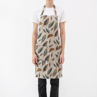 Golden Fall on Natural Linen Daily Apron - Linen Tales B2B 