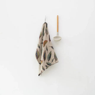 Golden Fall on Natural Linen Kitchen Towel - Linen Tales B2B 