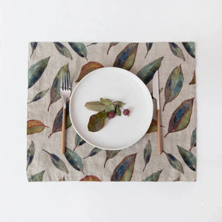 Golden Fall on Natural Linen Placemat - Linen Tales B2B 