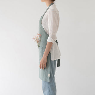 Green Milieu Linen Daily Apron - Linen Tales B2B 