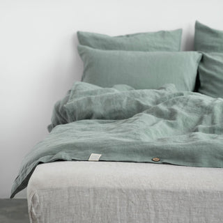 Green Milieu Linen Duvet Cover Set - Linen Tales B2B 4