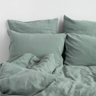 Green Milieu Linen Duvet Cover Set - Linen Tales B2B 