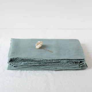 Green Milieu Linen Flat Sheet - Linen Tales B2B 