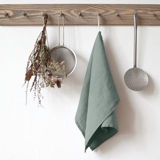 Green Milieu Linen Kitchen Towel - Linen Tales B2B 