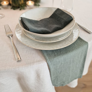 Green Milieu Linen Napkins Set of 2 - Linen Tales B2B 