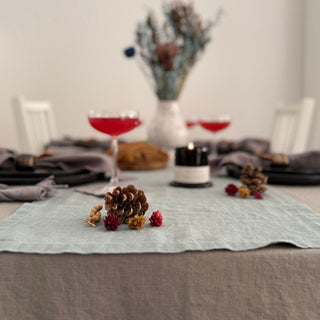 Green Milieu Linen Table Runner - Linen Tales B2B 4
