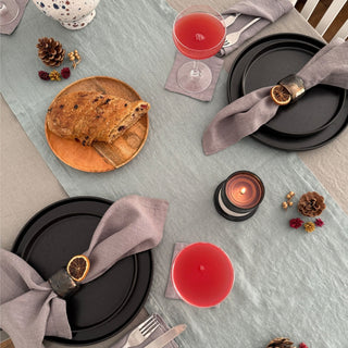 Green Milieu Linen Table Runner - Linen Tales B2B 3