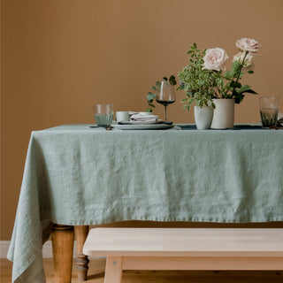 Green Milieu Linen Tablecloth - Linen Tales B2B 