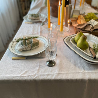 Green Stripe Vintage Linen Napkins Set of 2 - Linen Tales B2B 