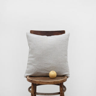 Grey Blue Pinstripe Linen Cushion Cover - Linen Tales B2B 