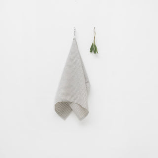 Grey Blue Pinstripe Linen Kitchen Towel - Linen Tales B2B 