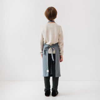 Kids Blue Fog Linen Daily Apron - Linen Tales B2B 4