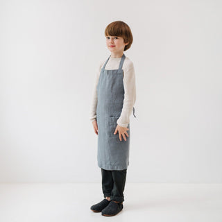 Kids Blue Fog Linen Daily Apron - Linen Tales B2B 