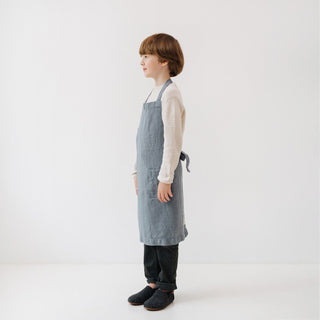 Kids Blue Fog Linen Daily Apron - Linen Tales B2B 5