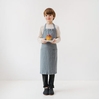 Kids Blue Fog Linen Daily Apron - Linen Tales B2B 