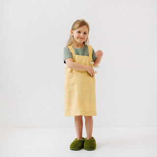 Kids Butter Linen Pinafore Apron - Linen Tales B2B 