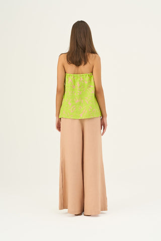 Kiwi Monstera Linen Candela Top - Linen Tales B2B 4