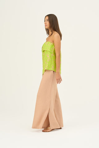 Kiwi Monstera Linen Candela Top - Linen Tales B2B 6