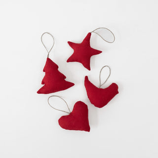 Lava Falls Linen Christmas Tree Decorations Set of 4 - Linen Tales B2B 