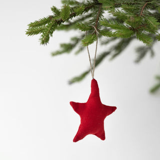 Lava Falls Linen Christmas Tree Decorations Set of 4 - Linen Tales USA 4