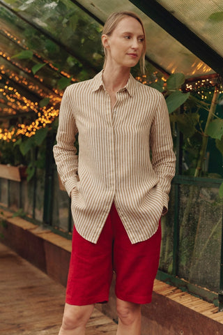 Lava Falls Linen Cumin Shorts - Linen Tales B2B 