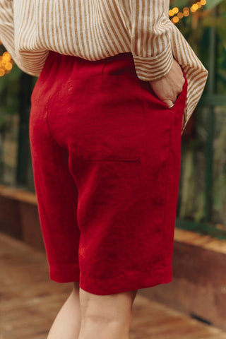 Lava Falls Linen Cumin Shorts - Linen Tales 6