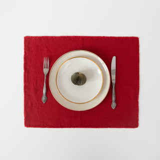 Lava Falls Linen Placemat with Fringes - Linen Tales 