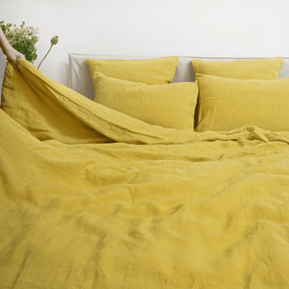 Lemon Curry Linen Duvet Cover - Linen Tales B2B 