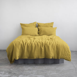 Lemon Curry Linen Duvet Cover Set - Linen Tales B2B 