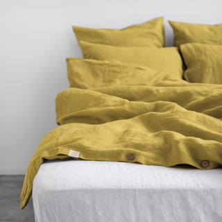 Lemon Curry Linen Duvet Cover Set - Linen Tales B2B 