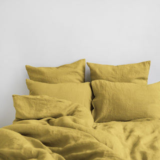 Lemon Curry Linen Duvet Cover Set - Linen Tales B2B 3