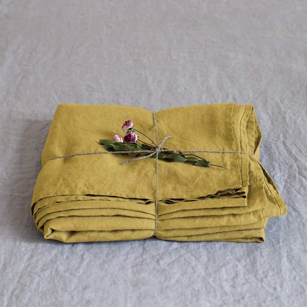 Lemon Curry Linen Flat Sheet – Linen Tales B2B