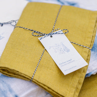 Lemon Curry Linen Kitchen Towel - Linen Tales 2