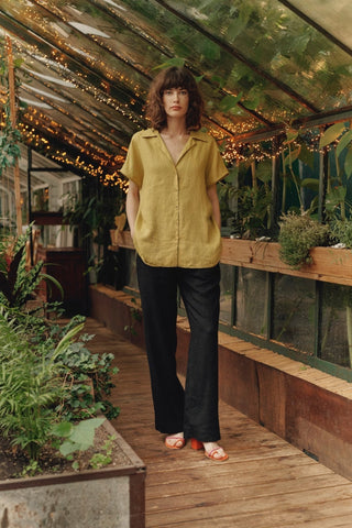 Lemon Curry Linen Melody Shirt - Linen Tales B2B 