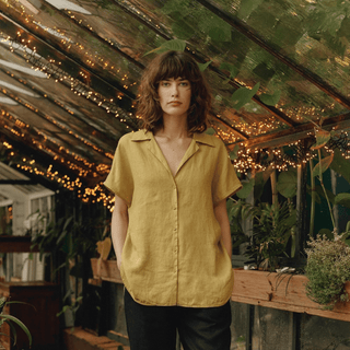 Lemon Curry Linen Melody Shirt - Linen Tales B2B 