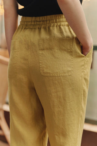 Lemon Curry Linen Octave Pants - Linen Tales 
