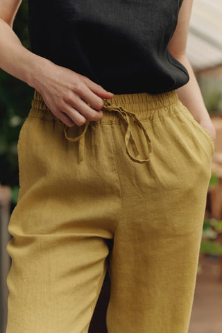 Lemon Curry Linen Octave Pants - Linen Tales 3