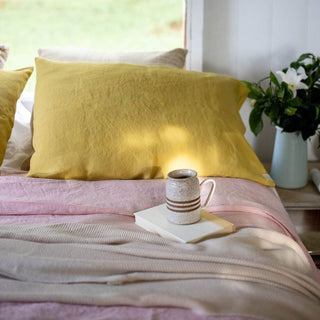Lemon Curry Linen Pillowcase - Linen Tales B2B 3