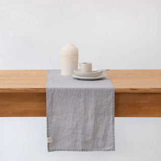 Light Grey Lightweight Linen Table Runner - Linen Tales B2B 