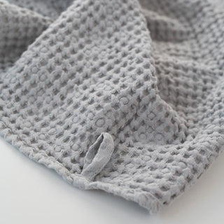 Light Grey Linen & Cotton Honeycomb Waffle Towel - Linen Tales B2B 3