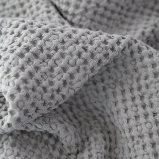 Light Grey Linen & Cotton Honeycomb Waffle Towel - Linen Tales B2B 4
