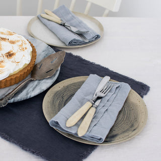 Light Grey Linen Napkins Set of 2 - Linen Tales B2B 4