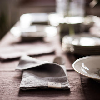 Light Grey Linen Napkins Set of 2 - Linen Tales B2B 3