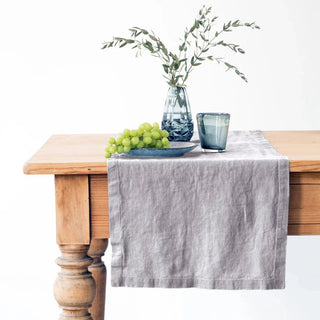 Light Grey Linen Table Runner - Linen Tales B2B 