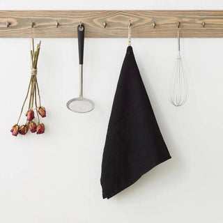 LIMITED EDITION Black Linen Kitchen Towel - Linen Tales B2B 